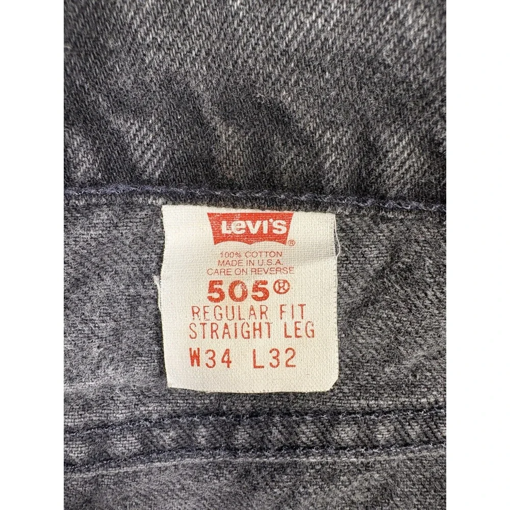 Vintage 90s Levis 505 Orange Tab Made in USA Jeans Mens 34x32 Faded Black 1994